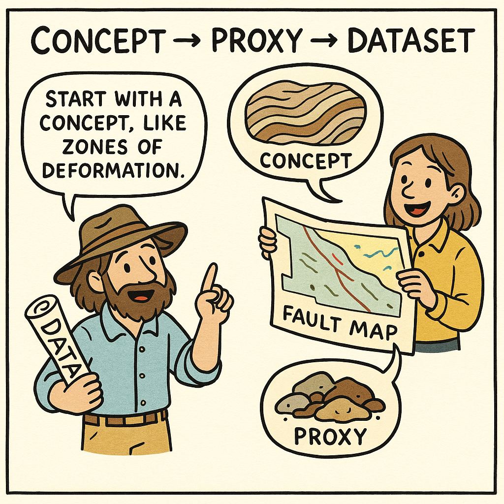 Concept to Proxy to Dataset Diagram